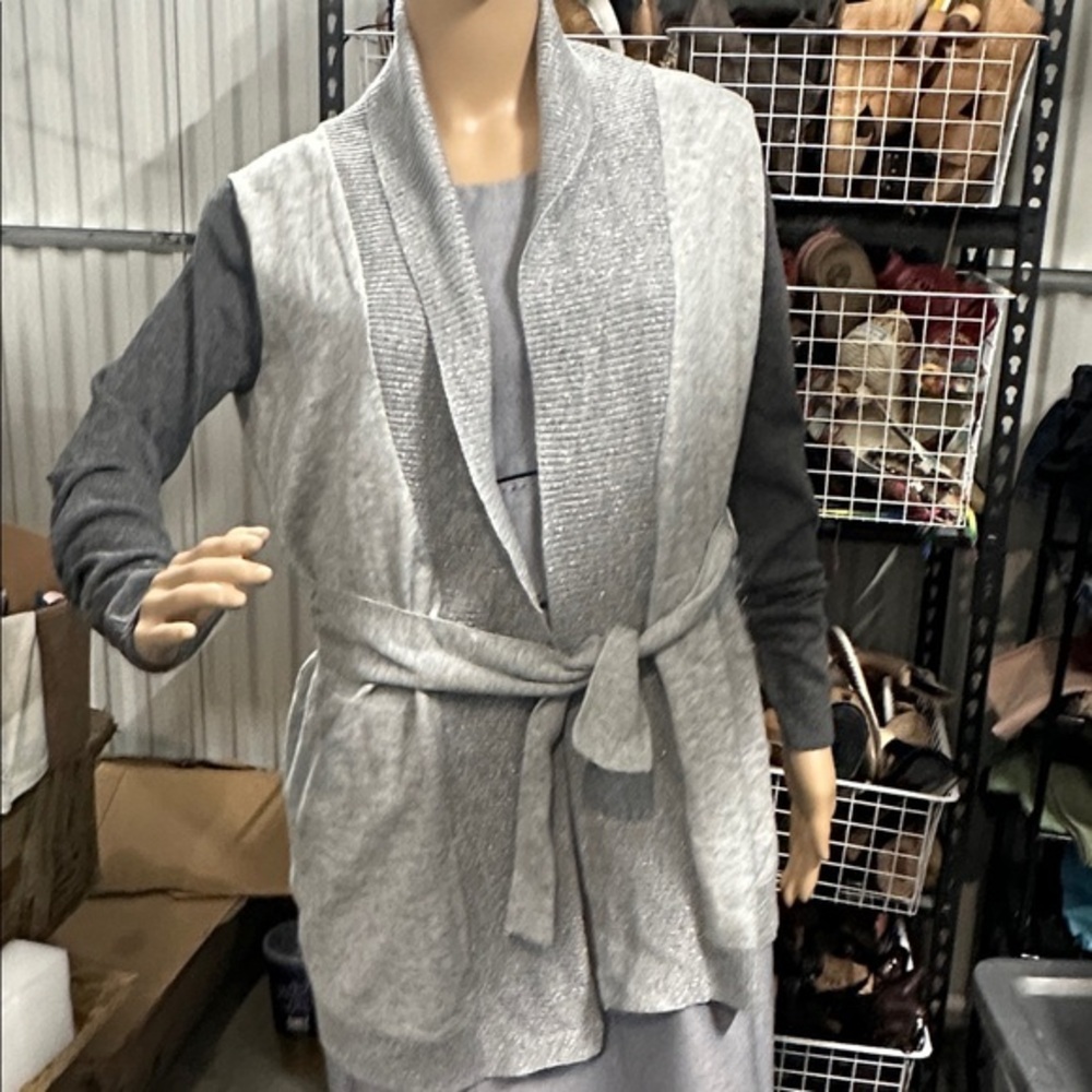 Armani Exchange Women’s Gray and Black Coverup Sweater size Medium